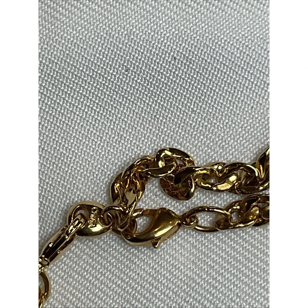 Camrose & Kross JBK Jackie Kennedy Gold Toned XL Paperclip Necklace Crystals box